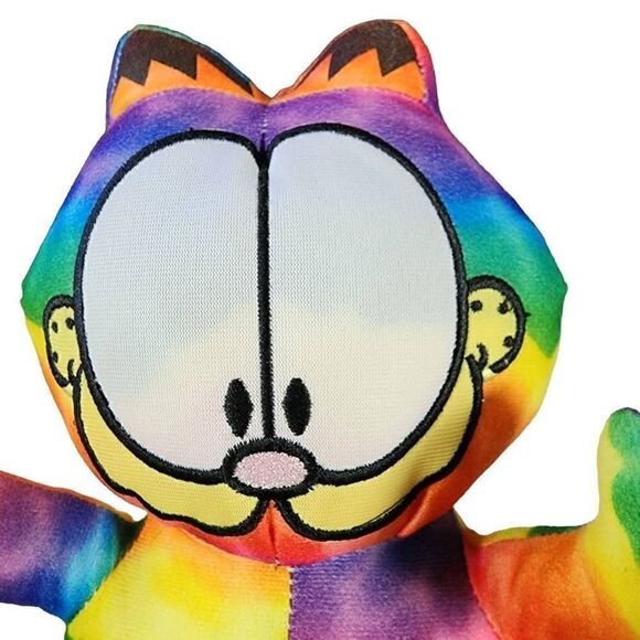 Toy Factory Kid's Rainbow Garfield Odie Tie Dye Plush Stuffed Animal Size 9" - Picture 3 of 6
